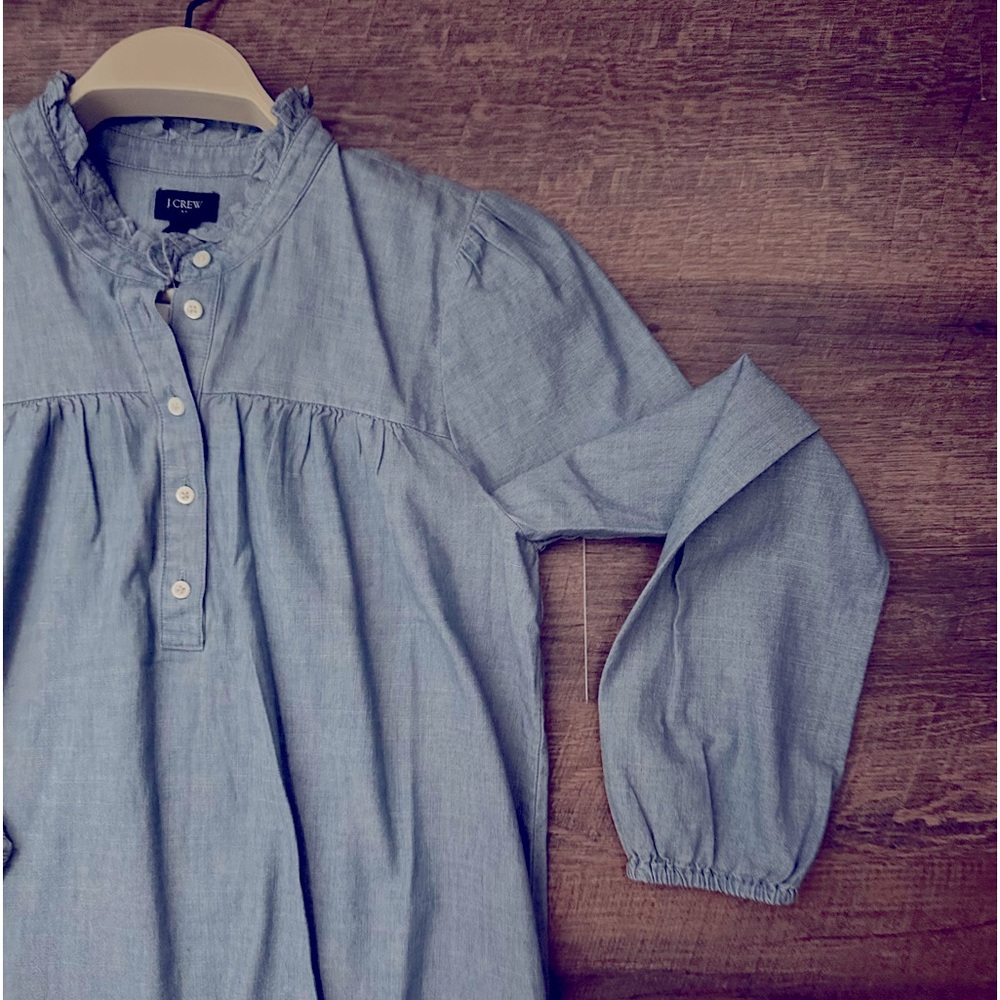 J.Crew Denim Ruffle Blouse - Picture 9 of 10